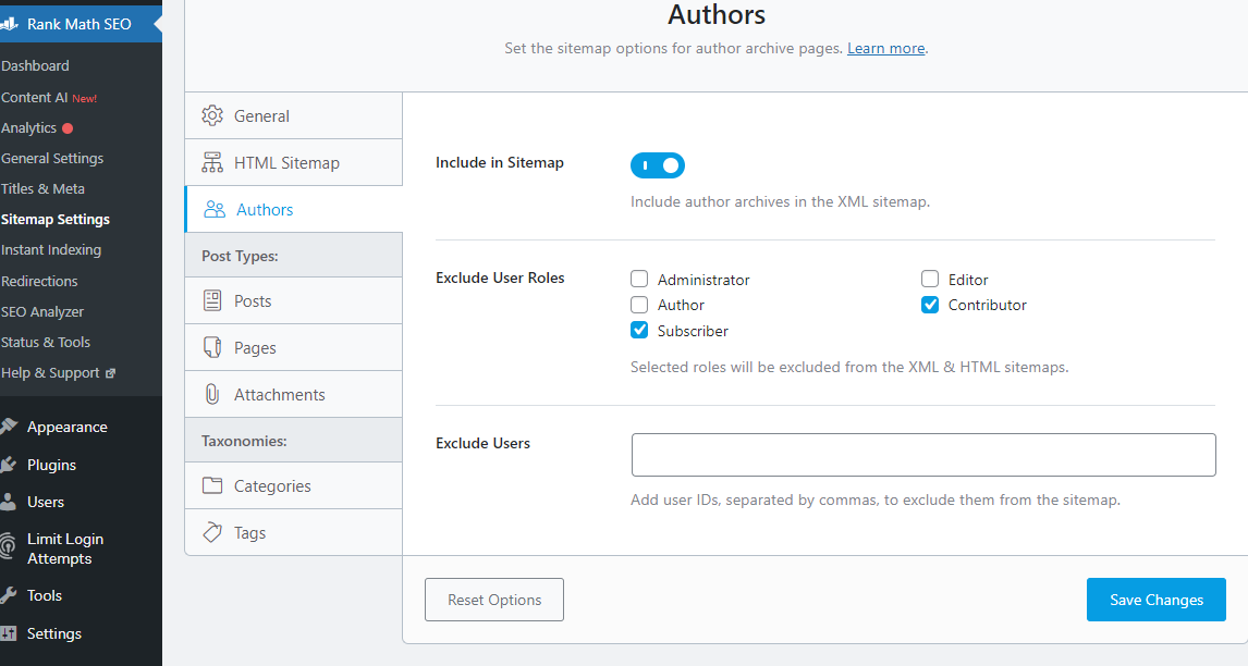rankmath author sitemap